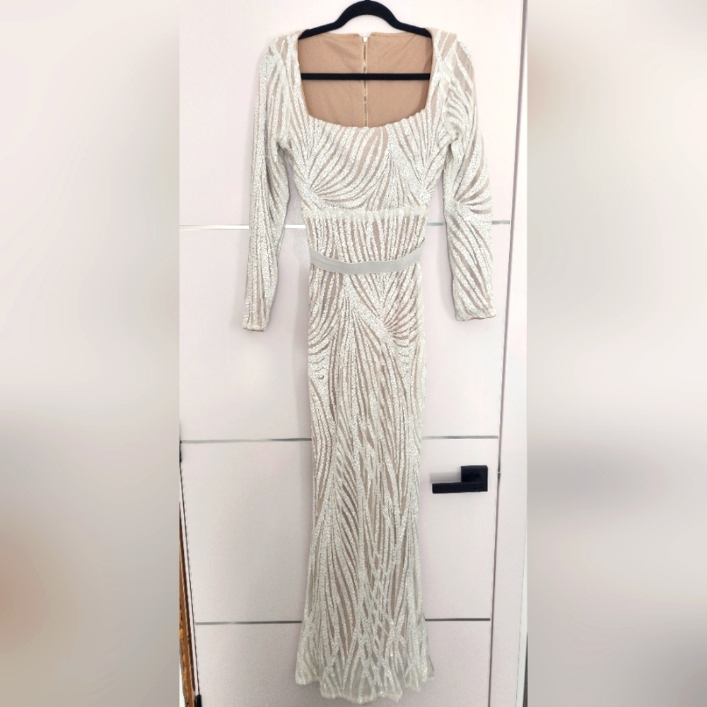 LOVE&LEMONADE Square Neck Sequin Mermaid Prom Dress